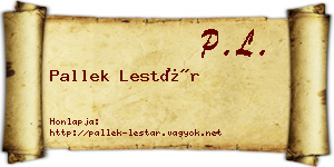 Pallek Lestár névjegykártya
